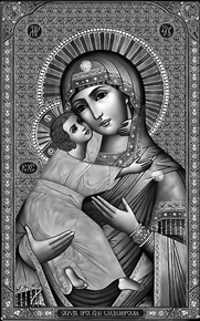 Владимирская икона Божией Матери - картинки для гравировки
